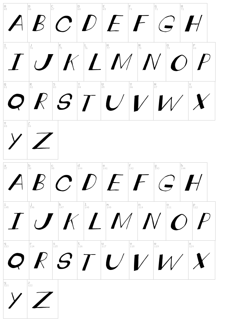 Crankdeal font map